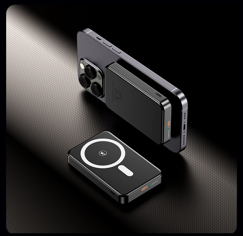 Tragbare Induktions-Powerbank mit schlankem Design und LED-Anzeige Skanto