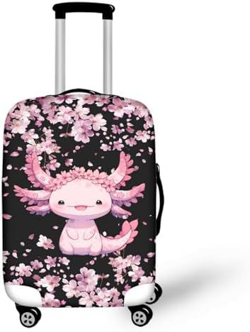 Unisexer nicht-elastischer Kofferbezug mit Pferde- und Sonnenblumenmotiv, strapazierfähiger Stretch-Schutz für Hartschalen-Trolley mit Reißverschluss Skanto