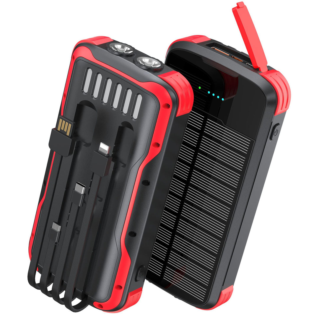 Tragbare Solar Powerbank mit multifunktionalen Ladeanschlüssen Skanto