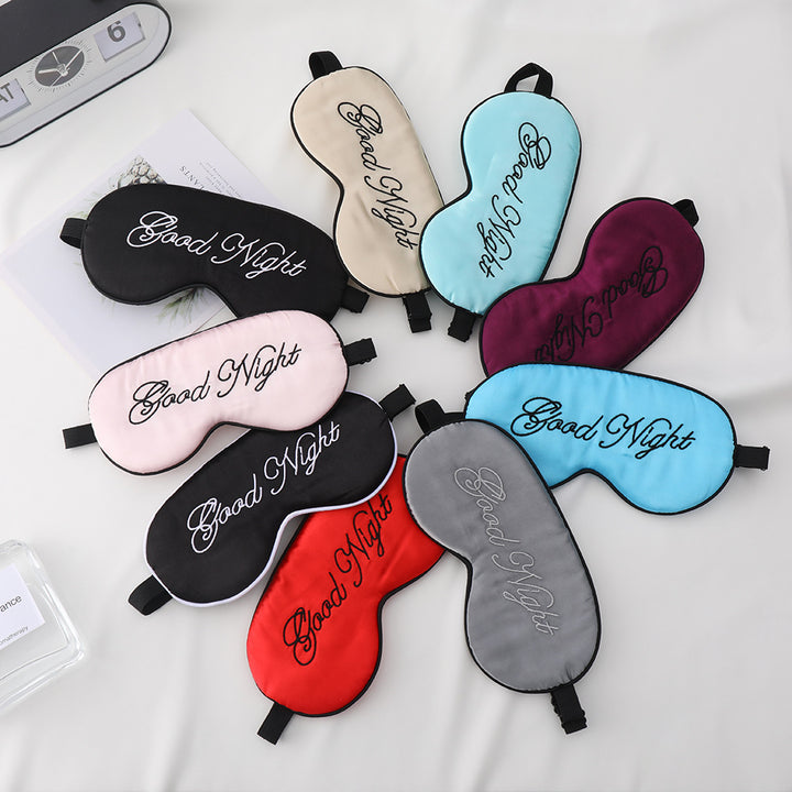 Unisex Skanto Bestickte Kontur-Schlafmaske mit dekorativer Schriftstickerei und verstellbarem Gummiband