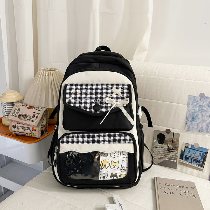 Stylischer Karo-Schulrucksack