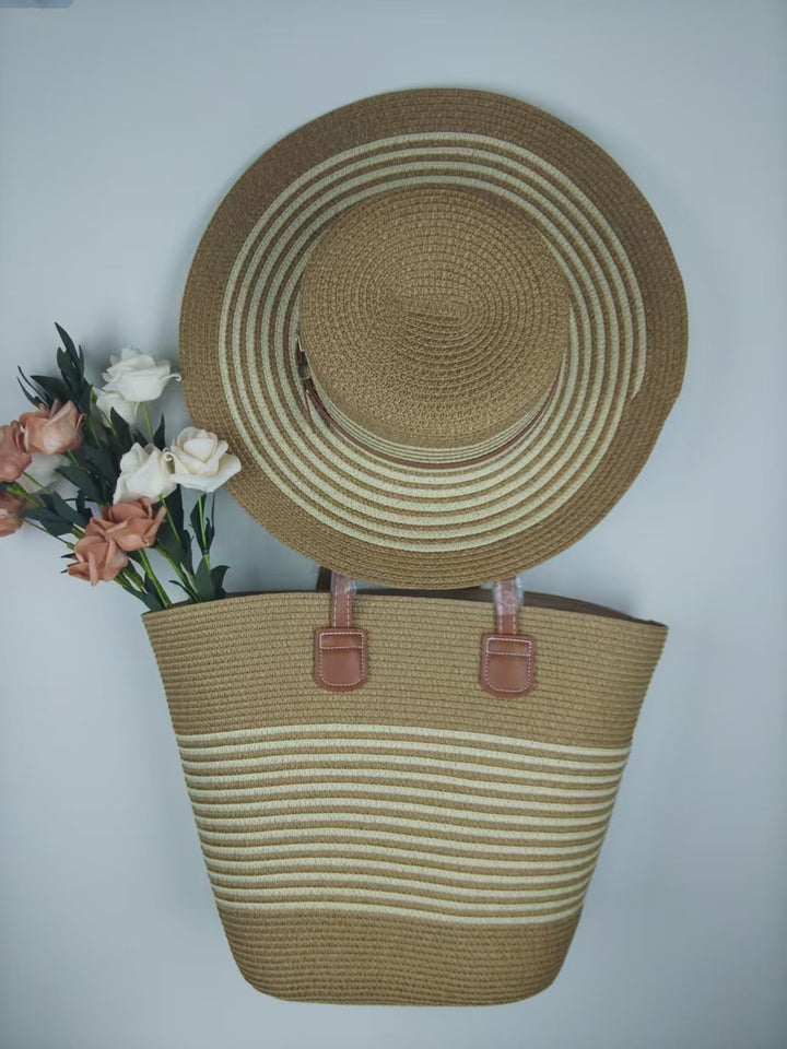 Elegante Strandtasche mit passendem Sonnenhut Skanto