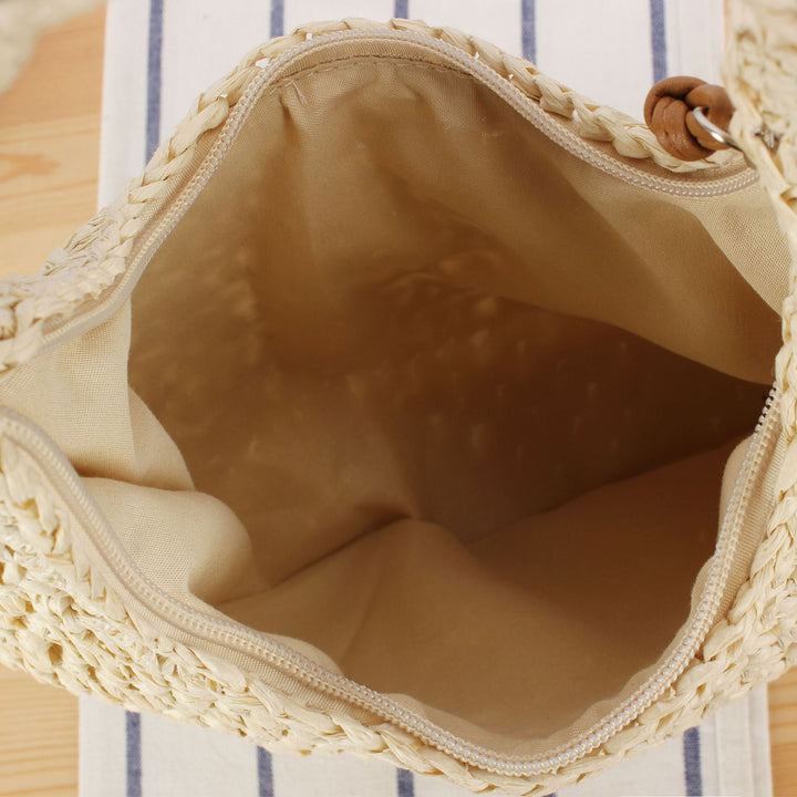 Handgeknüpfte Umhängetasche aus Naturmaterial Skanto