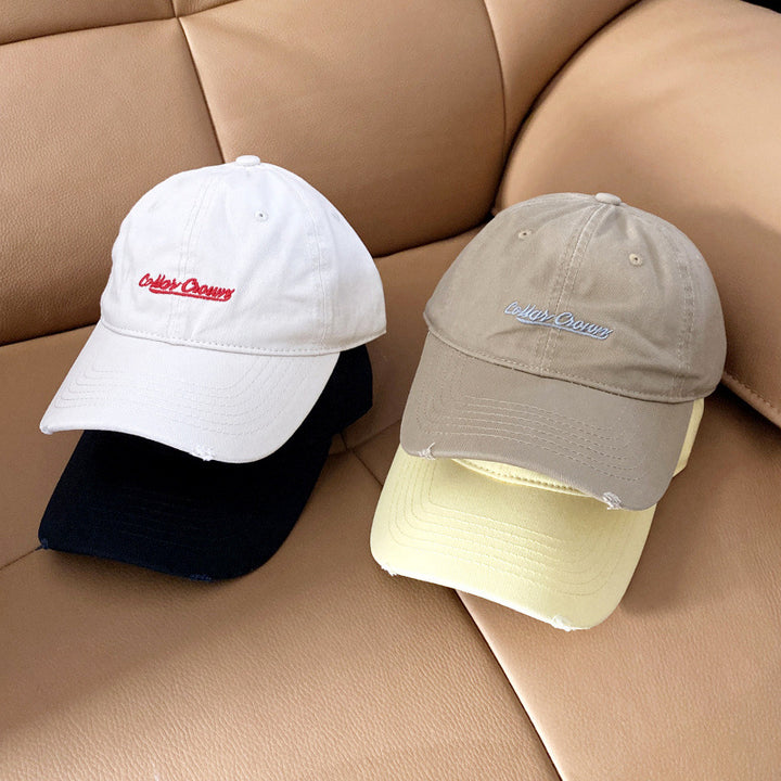 Lässige Distressed-Baumwoll-Baseballkappe für Damen Skanto