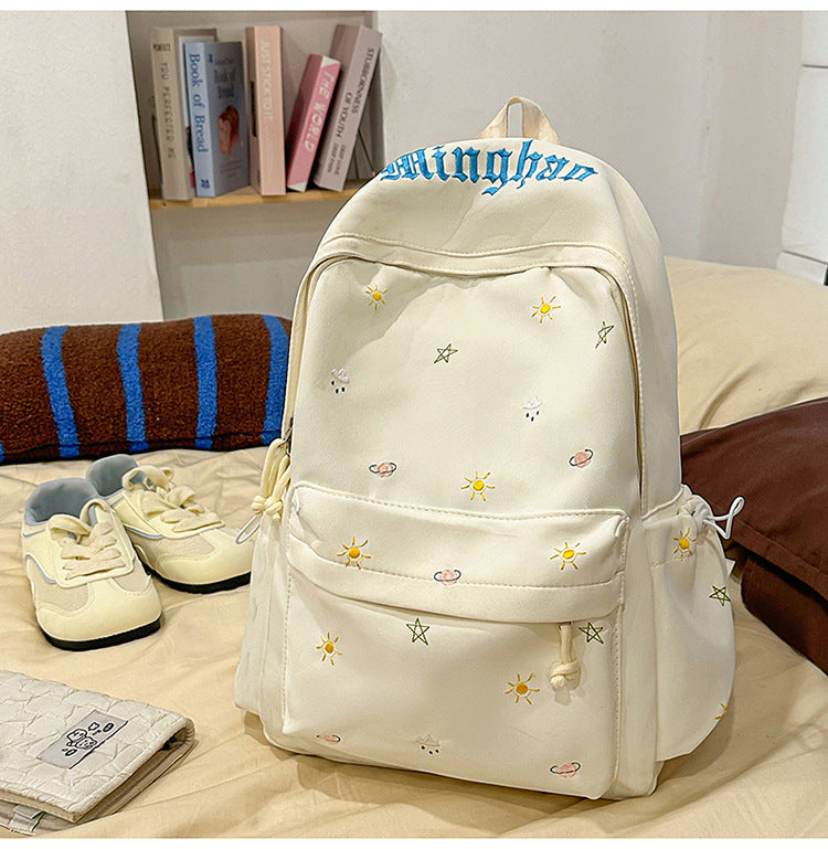 Klassischer bestickter Schulrucksack