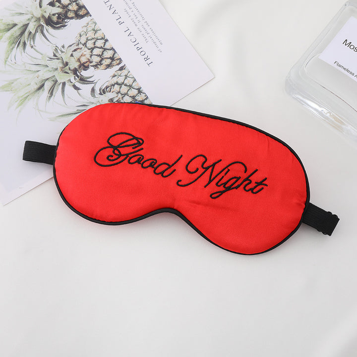 Unisex Skanto Bestickte Kontur-Schlafmaske mit dekorativer Schriftstickerei und verstellbarem Gummiband