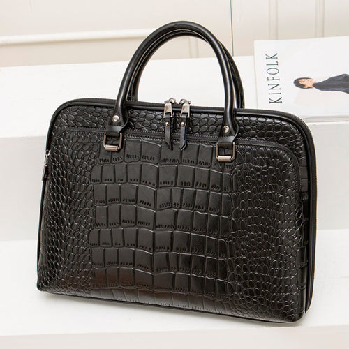 Elegante Laptoptasche im Krokodil-Look Skanto