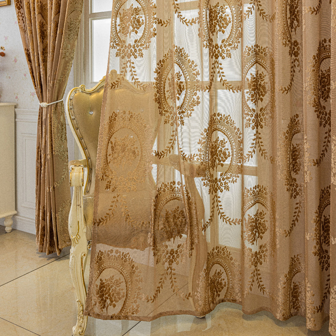 Elegante transparente Spitzenvorhänge Skanto