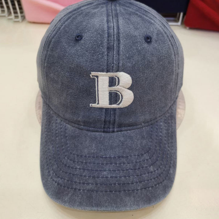 Damen Baseballkappe aus Baumwolle im Used-Look mit Buchstabenstickerei Skanto