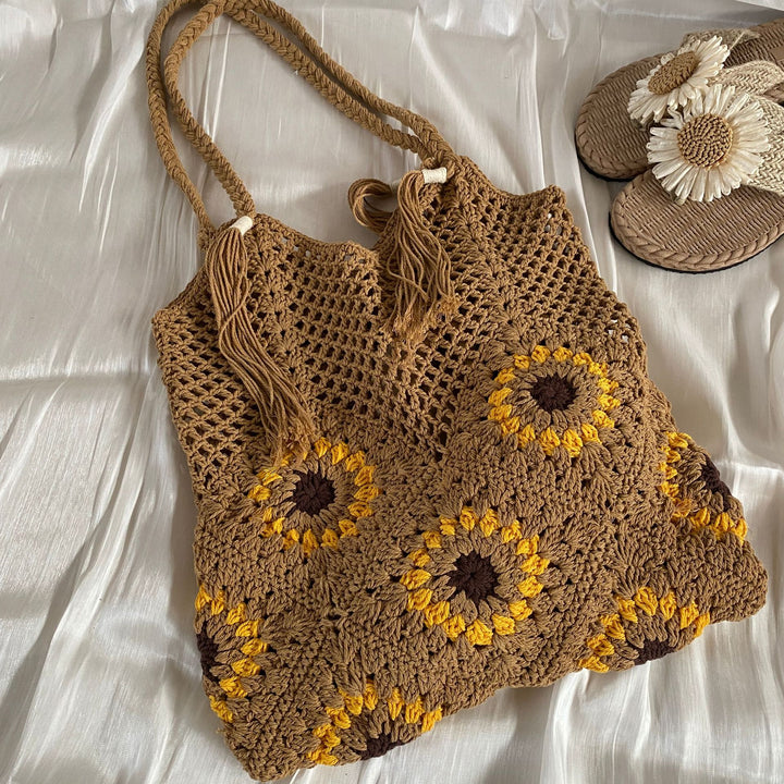 Handgeknüpfte Freizeittasche mit Blumendesign Skanto