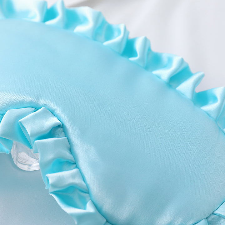 Satin-glänzende Augenmaske für Damen mit ergonomischer Kontur, Rüschenrand und weicher Polsterung Skanto