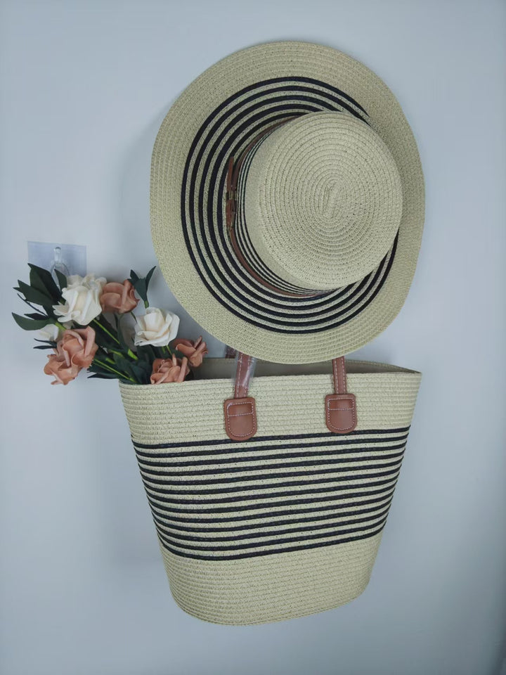 Elegante Strandtasche mit passendem Sonnenhut Skanto