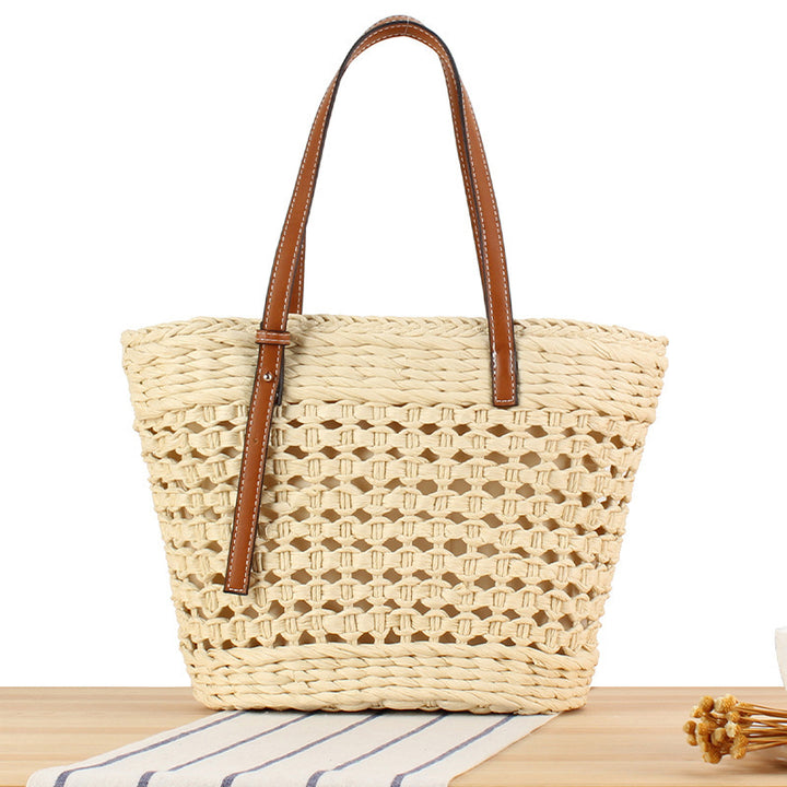 Gewebte Naturmaterial-Handtasche mit bequemem Tragegriff Skanto