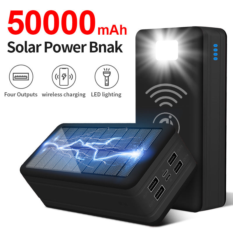 Solar-Powerbank mit kabelloser Ladefunktion von Skanto