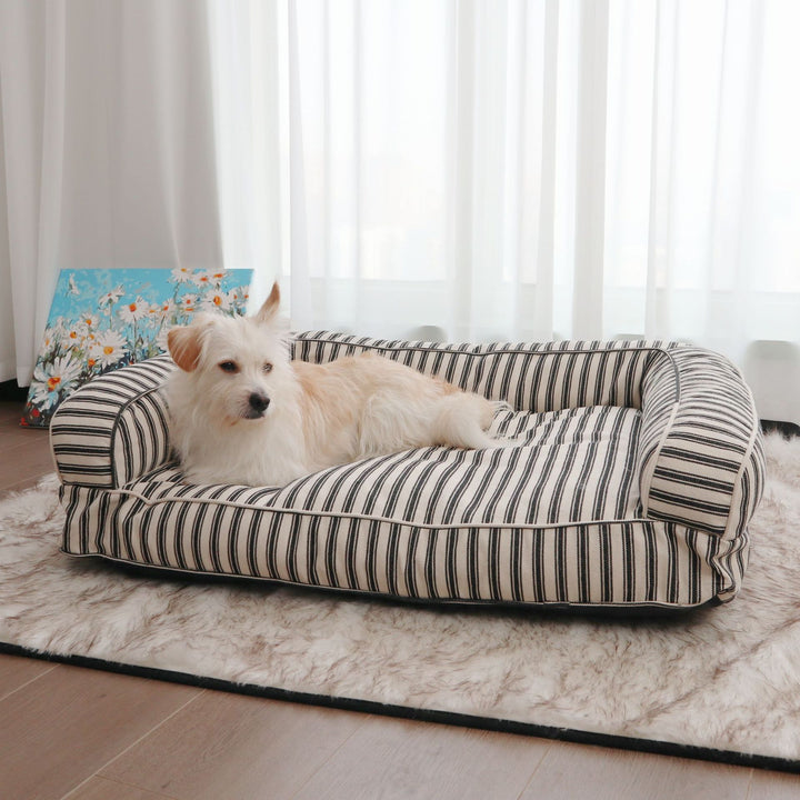 Gestreiftes orthopädisches Hundesofa