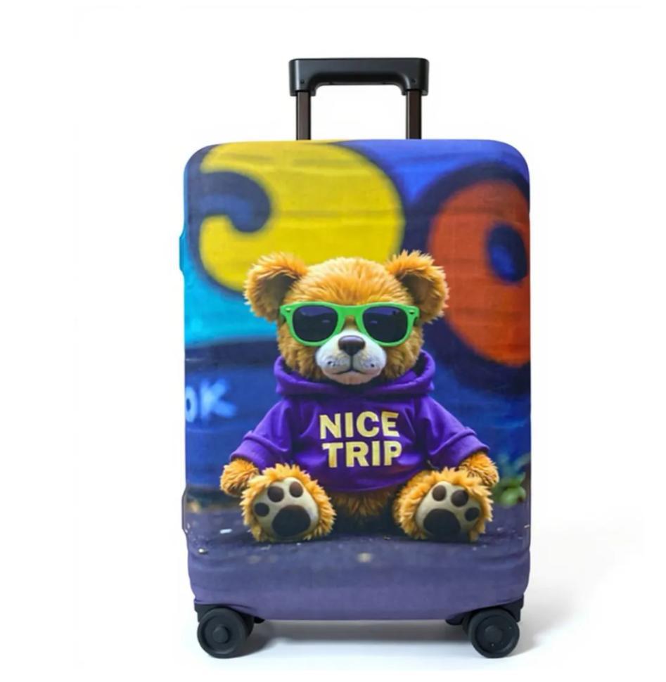Unisex nicht-elastische Kofferhülle mit 3D-Hundemotiv für Trolley, elastisch und kratzfest Skanto
