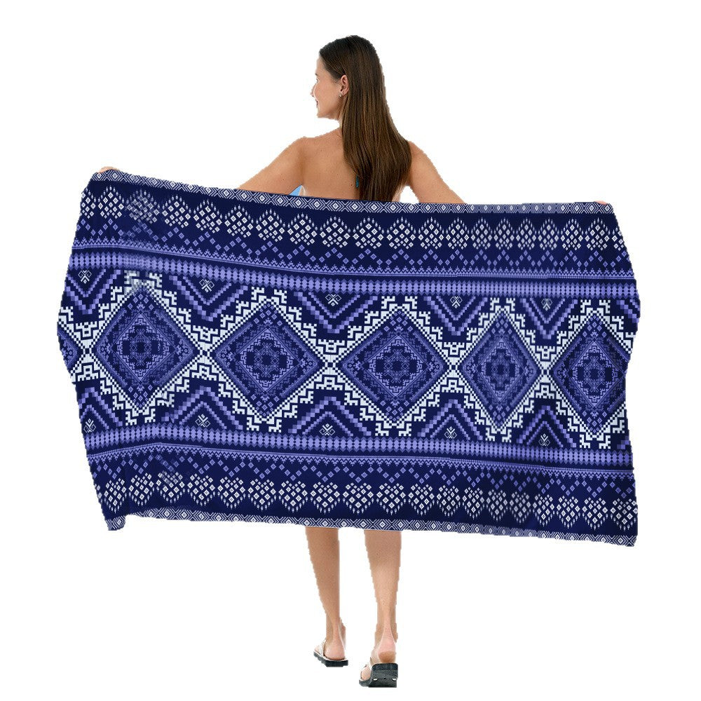 Stranddecke mit exklusivem geometrischem Tribal-Design Skanto