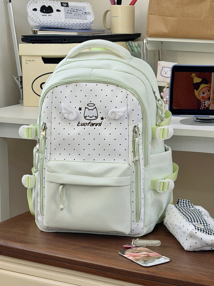 Multifunktionaler Schulrucksack mit Polka Dots