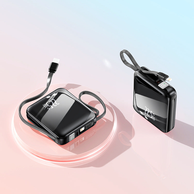 Tragbare Powerbank mit integriertem Digitaldisplay und multifunktionalem Ladekabel Skanto