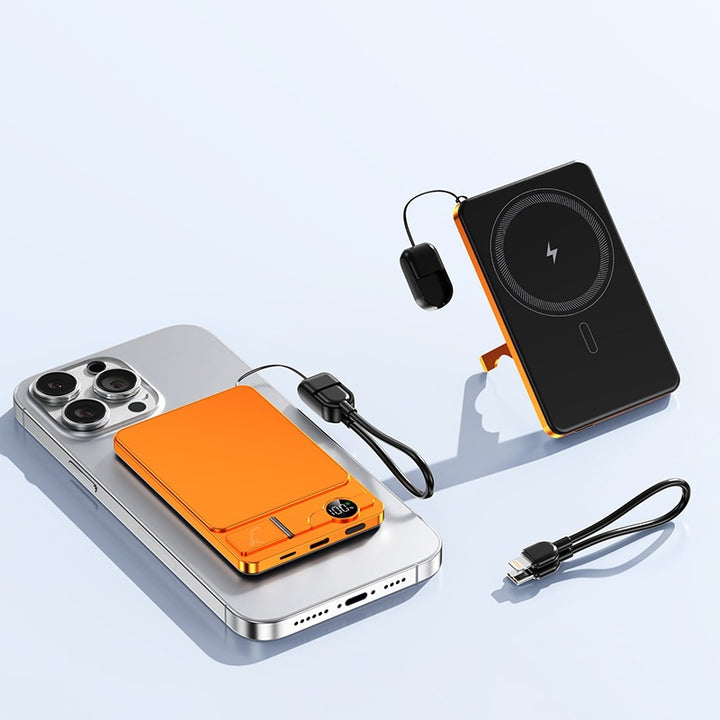 Tragbare Powerbank mit integrierter kabelloser Ladetechnologie und Dual-Schnellladefunktion Skanto