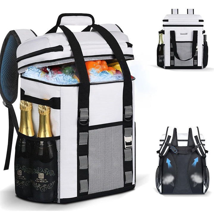 Unisex Isolierter Kühlrucksack mit großer Kapazität, Flaschenhaltern und atmungsaktivem Rückenpolster Skanto