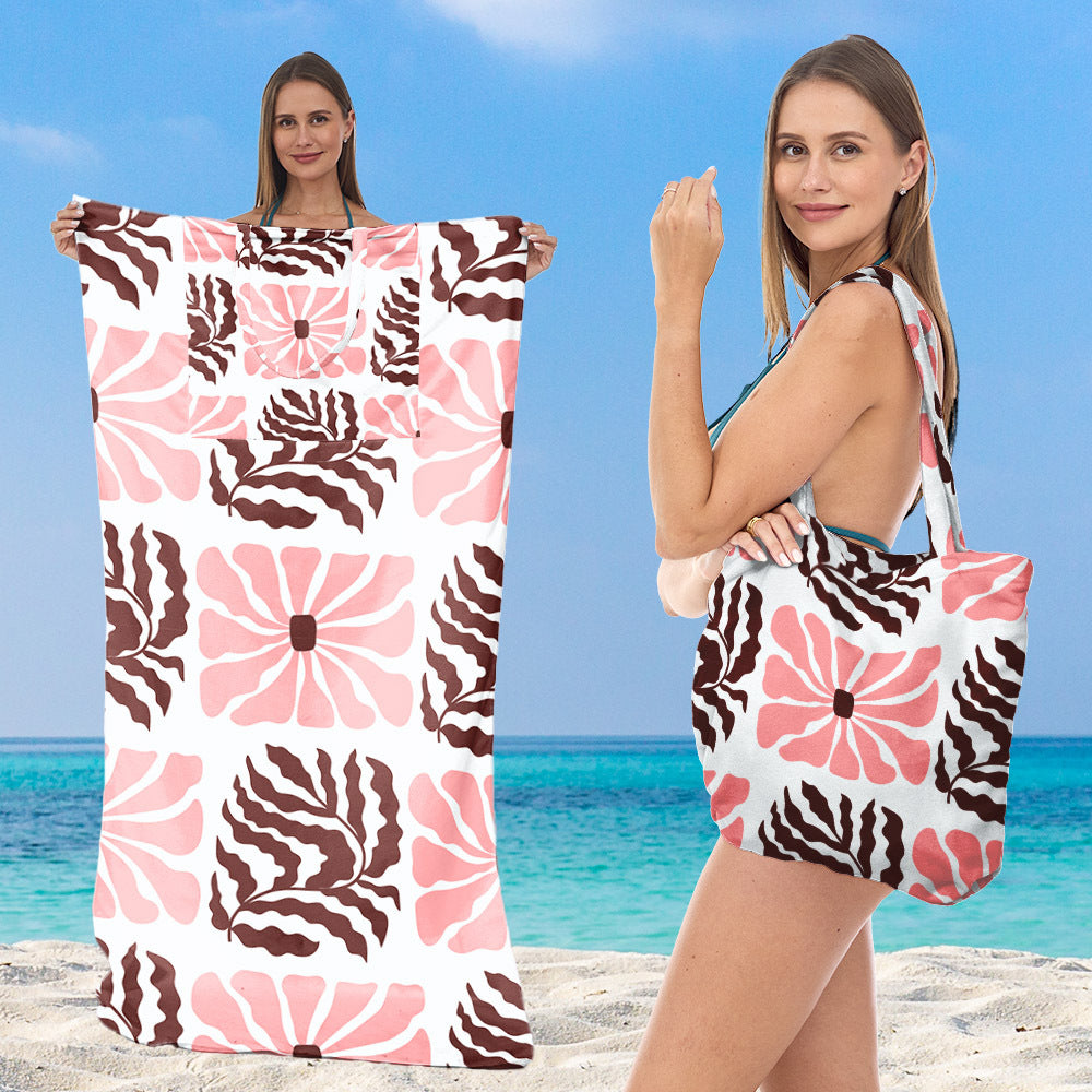 Strandtuch mit elegantem Blumenmuster Skanto