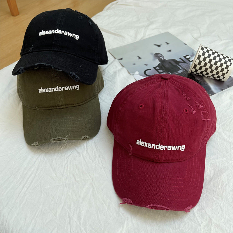 Unisex Distressed Baumwoll-Baseballkappe Skanto