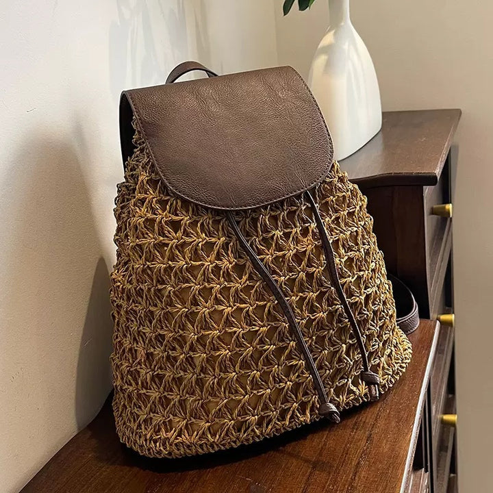 Handgefertigter Rucksack aus geflochtenem Naturmaterial Skanto