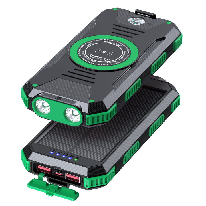 Solar-Powerbank mit kabelloser Ladefunktion Skanto