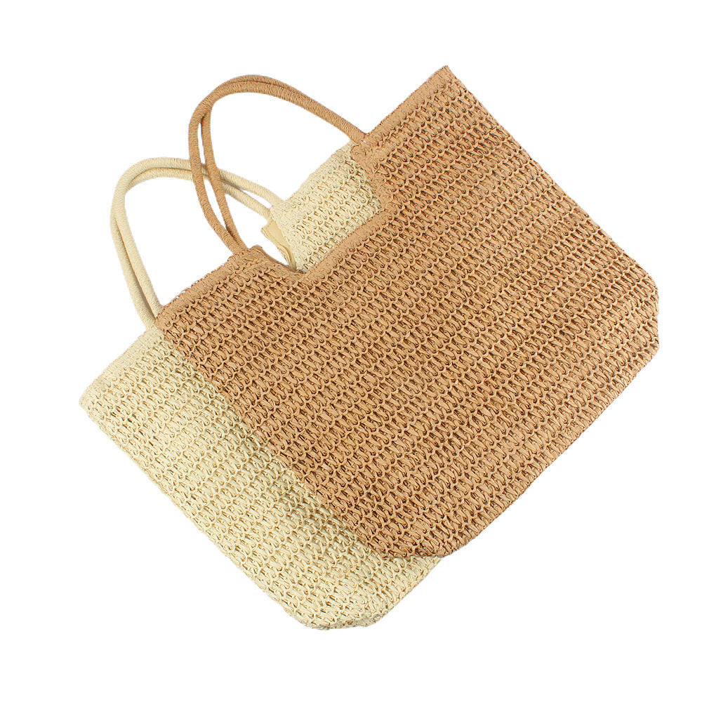 Handtasche aus handgewebtem Naturmaterial mit großen Tragegriffen Skanto