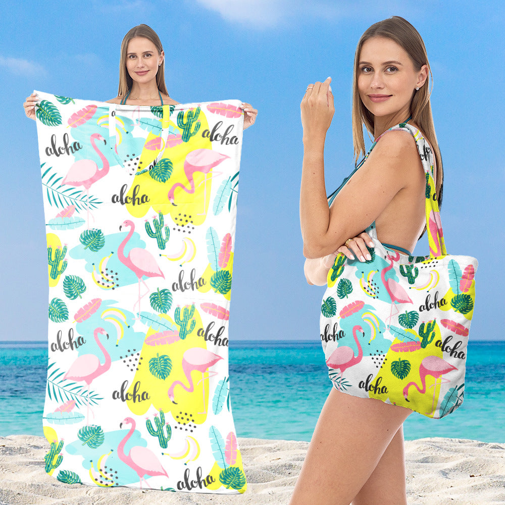 Multifunktionales Strandtuch mit integrierter Tragetasche Skanto