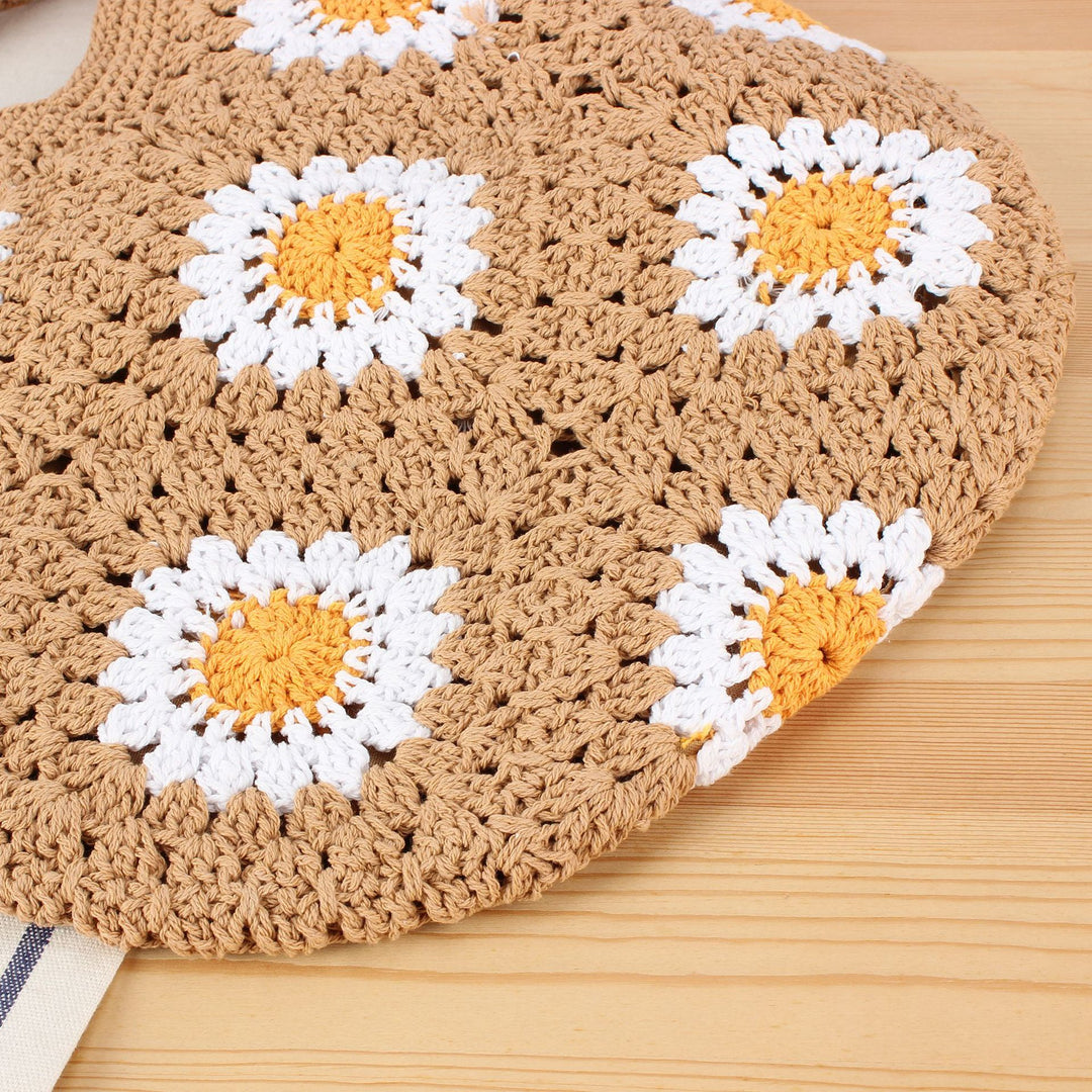 Gehäkelte Umhängetasche mit Blumenmuster Skanto