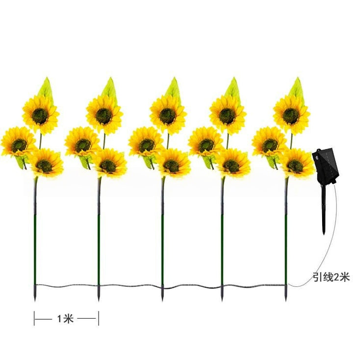 Solarbetriebene Outdoor-Gartensteckerleuchten mit realistischen Sonnenblumen und wasserdichtem Solarregler Skanto