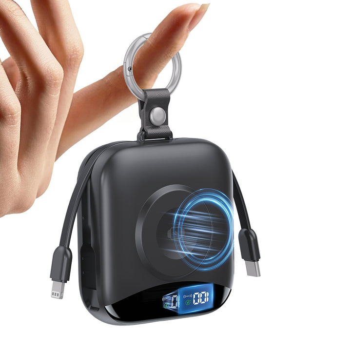 Tragbares induktives Ladegerät mit integriertem Akku und LCD-Bildschirm Skanto