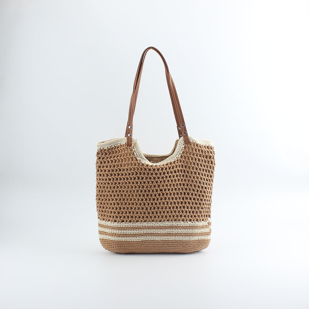 Handgemachte Designer-Strandtasche mit stabilen Ledergriffen Skanto