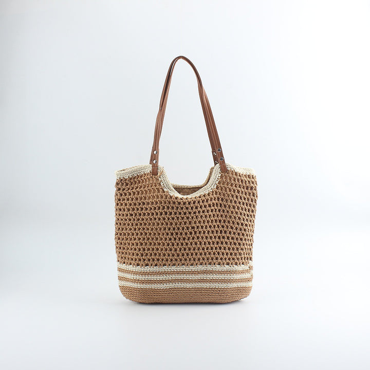 Handgemachte Designer-Strandtasche mit stabilen Ledergriffen Skanto