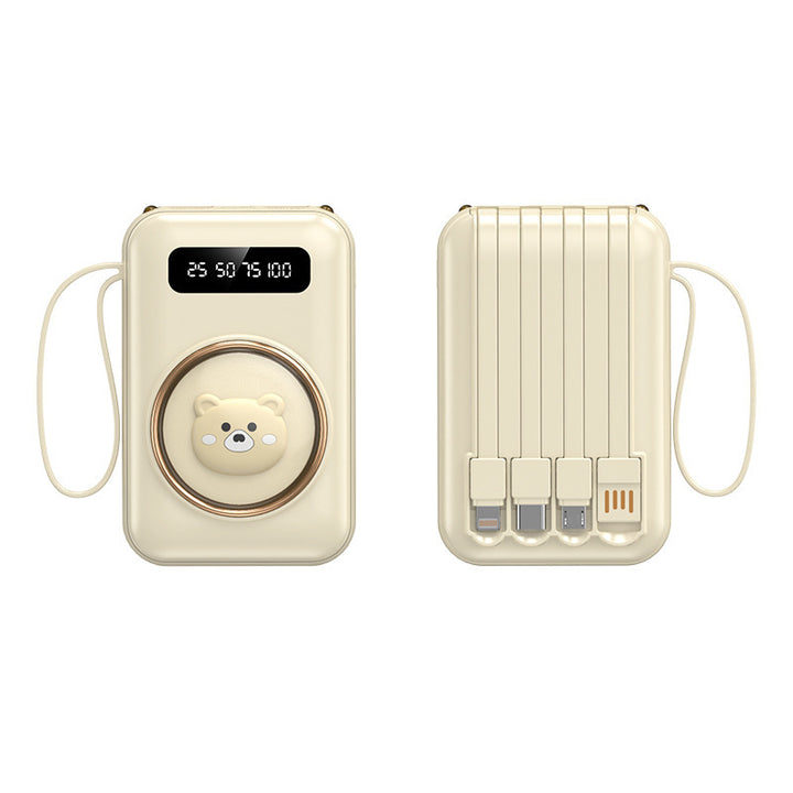 Lustige Powerbank mit integrierten Ladekabeln Skanto