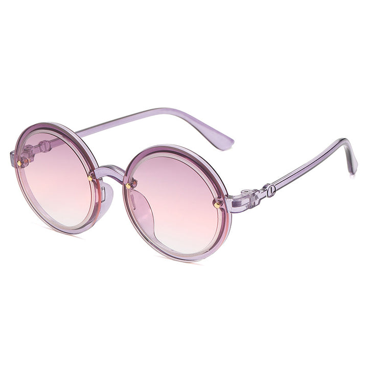 Runde Damen-Sonnenbrille mit transparentem Rahmen Skanto