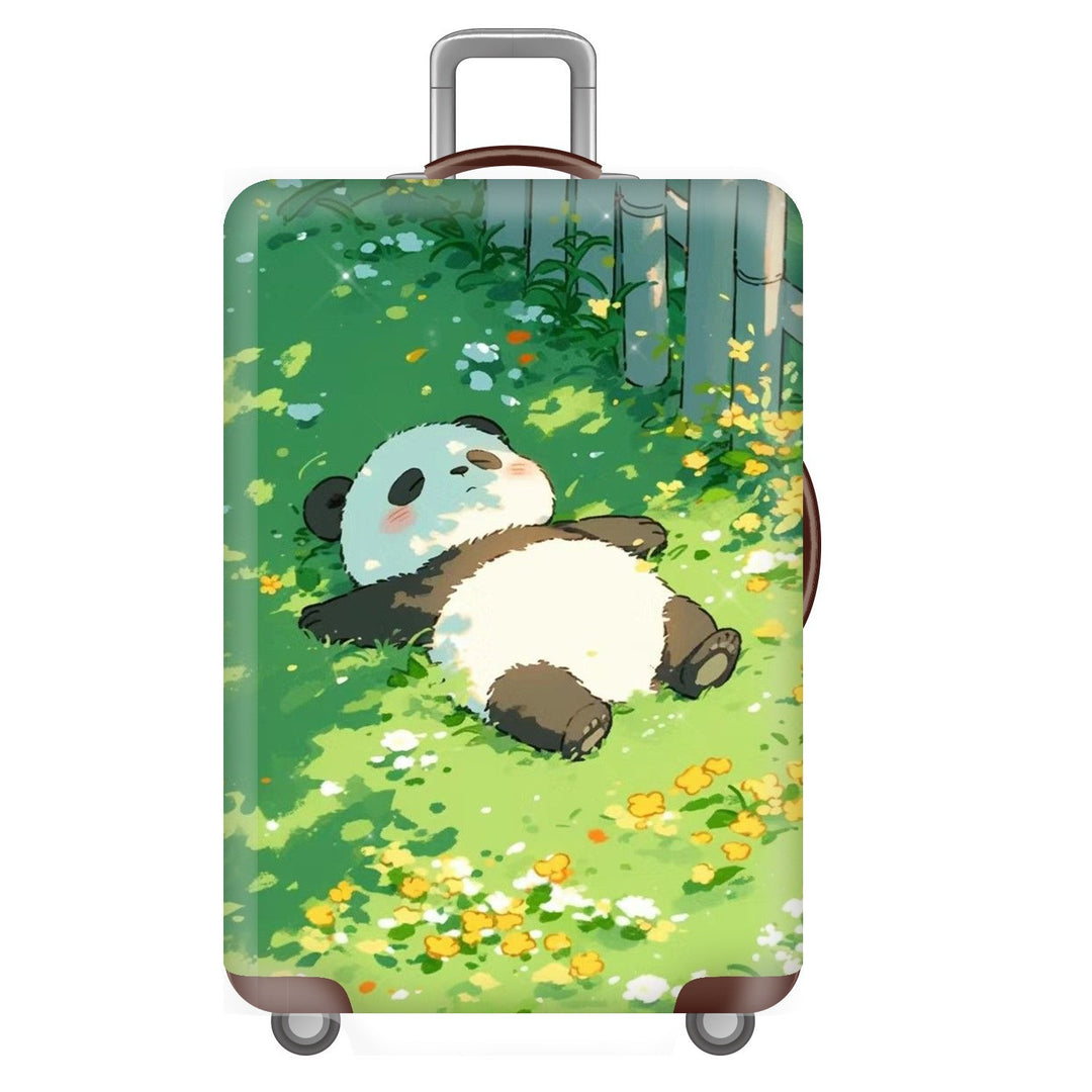 Unisexer nicht-elastischer Kofferbezug für Hartschalen-Trolley mit niedlichem Panda-Motiv, elastische Schutzhülle mit Griff- und Radausschnitten Skanto