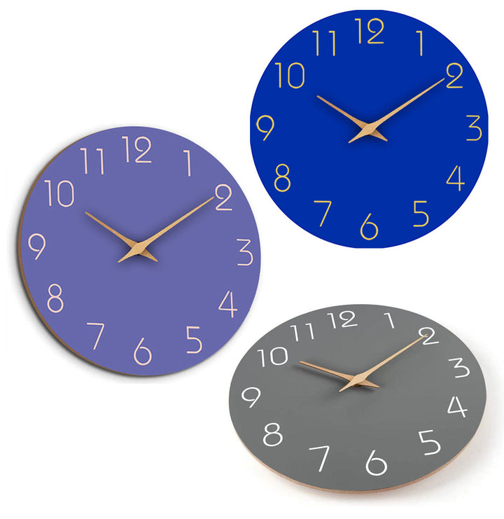 Skanto | Einfache Farbige Geräuschlose Wanduhr 12 Zoll