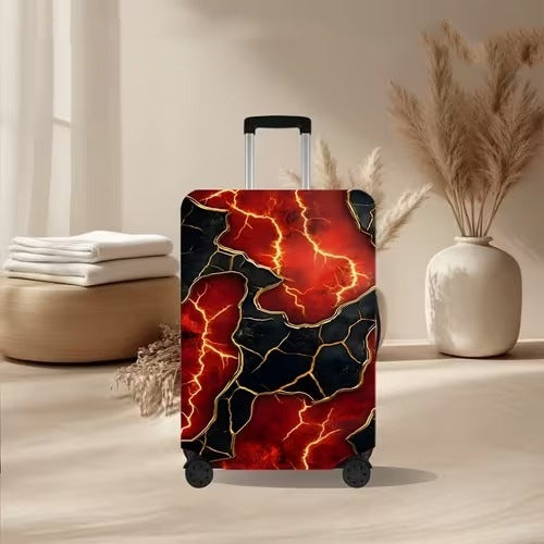 Unisex nicht-elastische Kofferhülle mit vulkanischem Lavamarmor-Design, elastischer Schutzhülle für Trolley Skanto