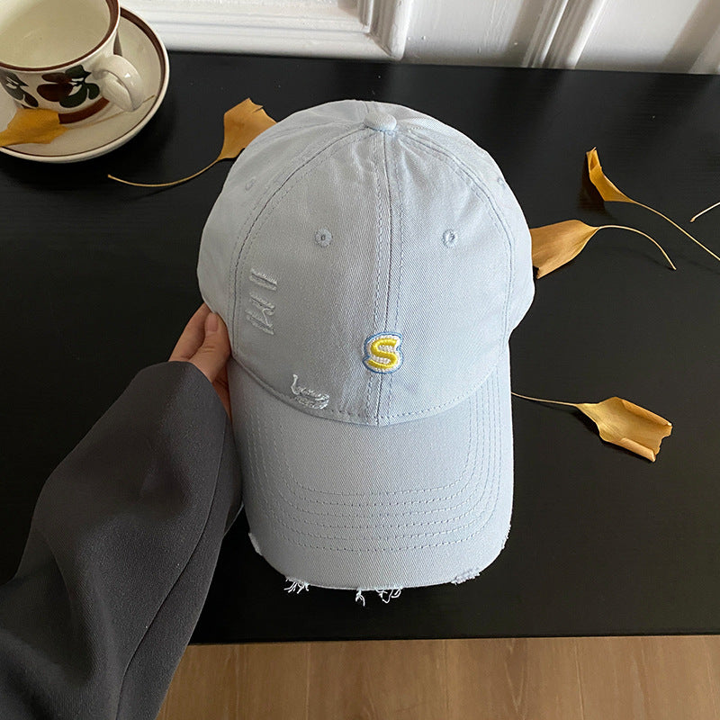 Unisex Distressed Bestickte Baseballkappe Skanto