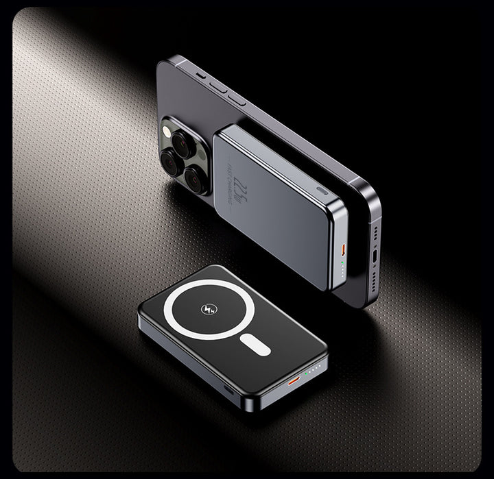 Tragbare Induktions-Powerbank mit schlankem Design und LED-Anzeige Skanto