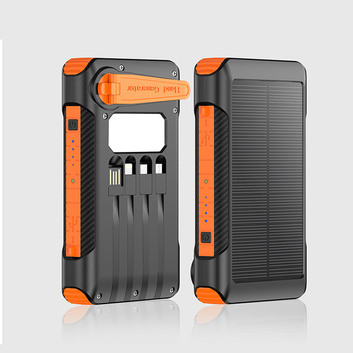 Solarbetriebene Powerbank mit mehreren Ladeanschlüssen und LED-Anzeige Skanto