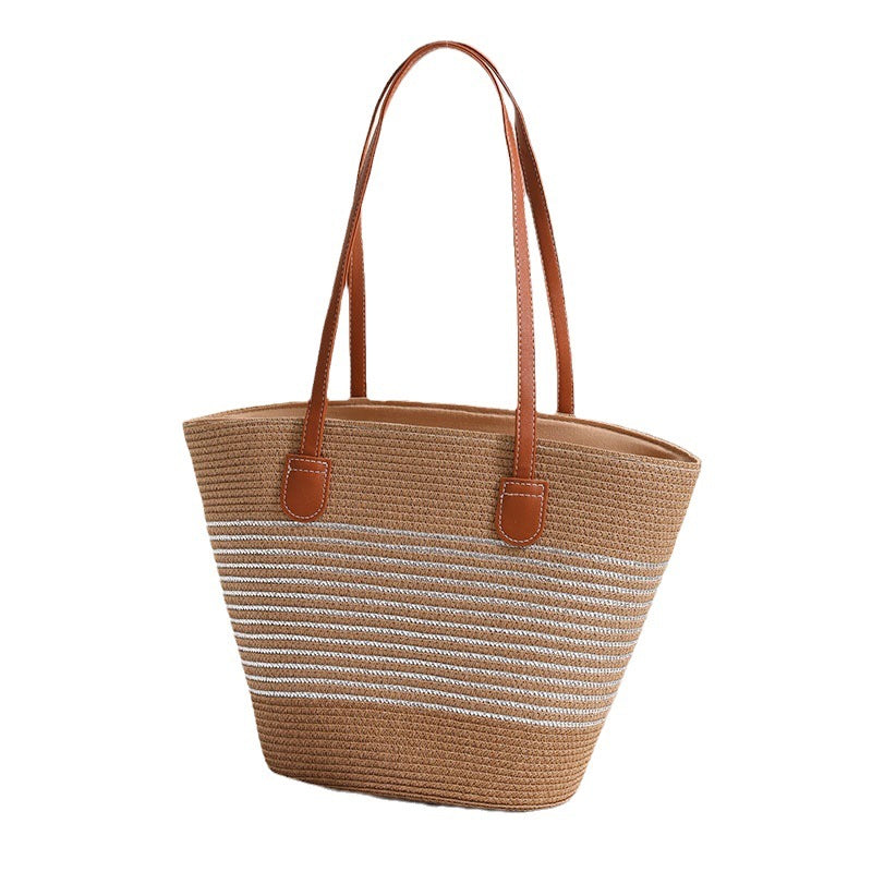 Elegante gewebte Tasche mit Lederakzenten Skanto