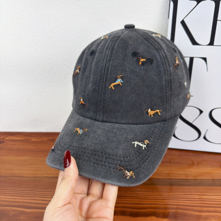 Unisex Bestickte Baseballkappe mit Hundemotiv Skanto