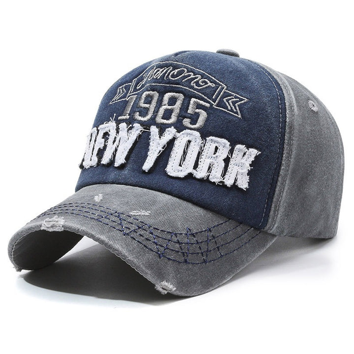 Herren Distressed Baumwoll-Baseballkappe mit Grafik Skanto