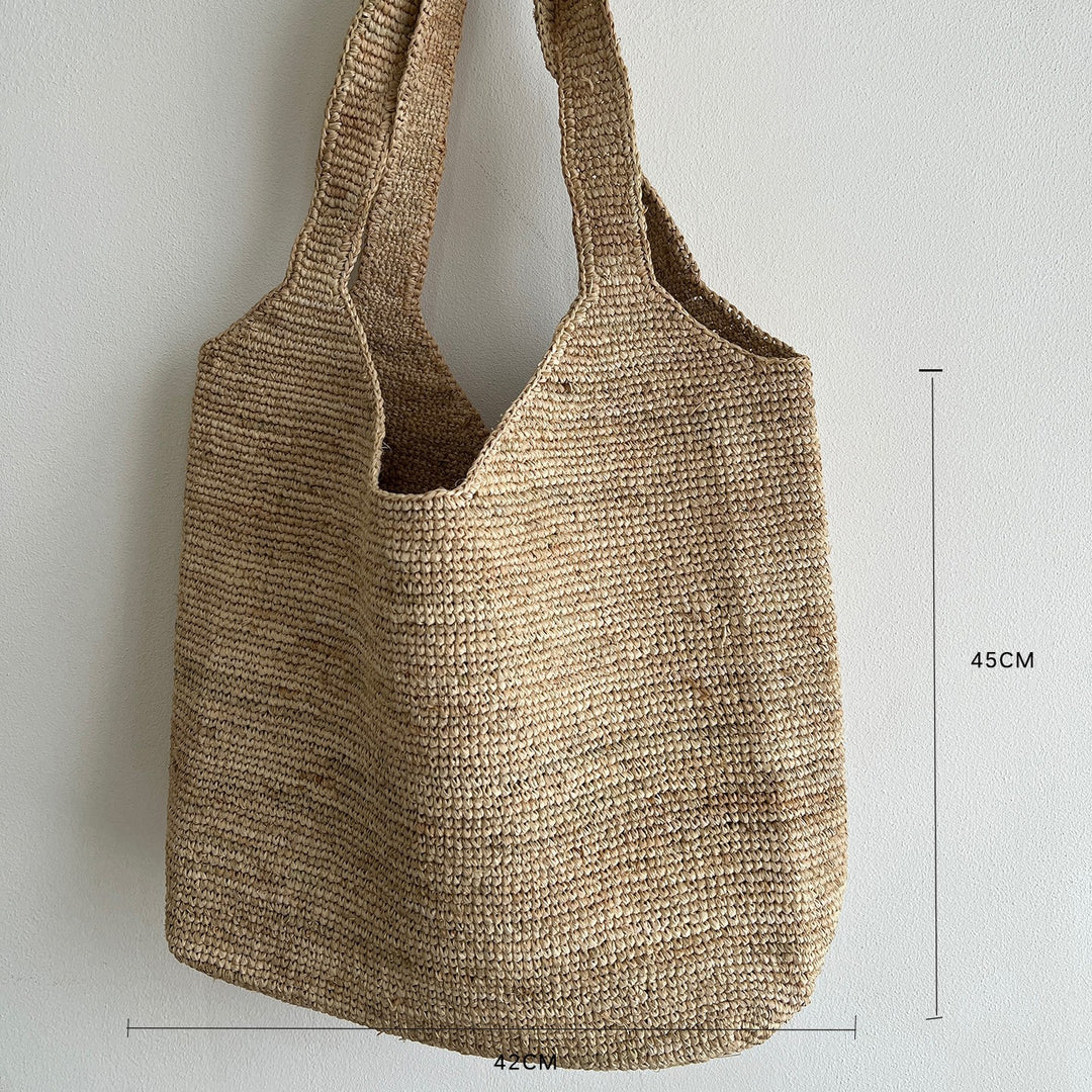 Handgemachte Stricktasche mit Blumenmuster Skanto