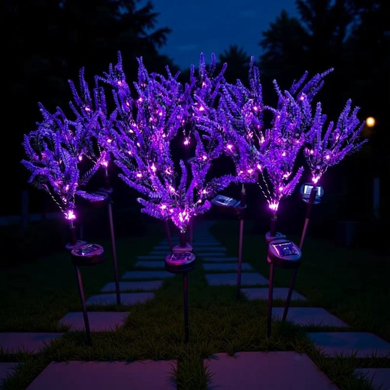 Solarbetriebene simulierte Lavendelblüten-Gartenstecker mit spießmontierter Steuerung Skanto