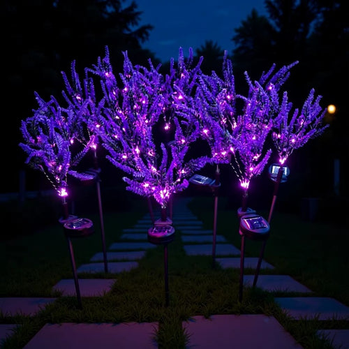 Solarbetriebene simulierte Lavendelblüten-Gartenstecker mit spießmontierter Steuerung Skanto